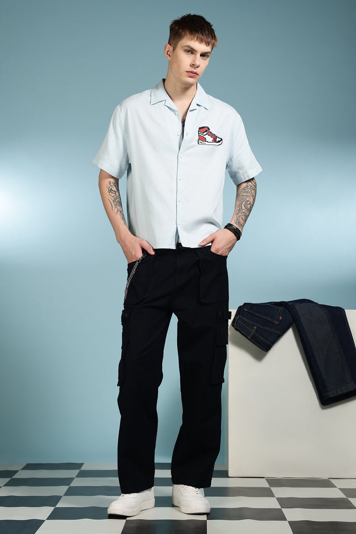Trippy Shoes: Embroidery Boxy Fit Shirt