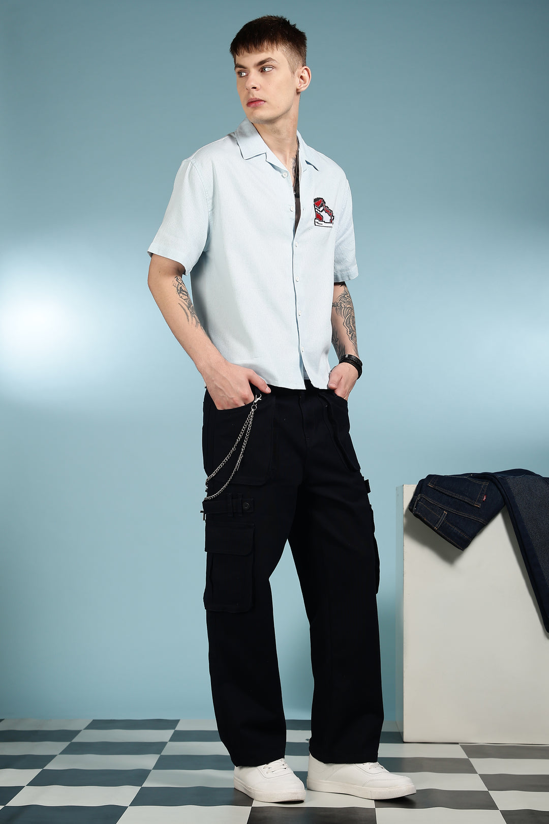 Trippy Shoes: Embroidery Boxy Fit Shirt