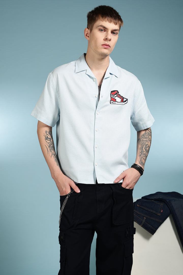 Trippy Shoes: Embroidery Boxy Fit Shirt