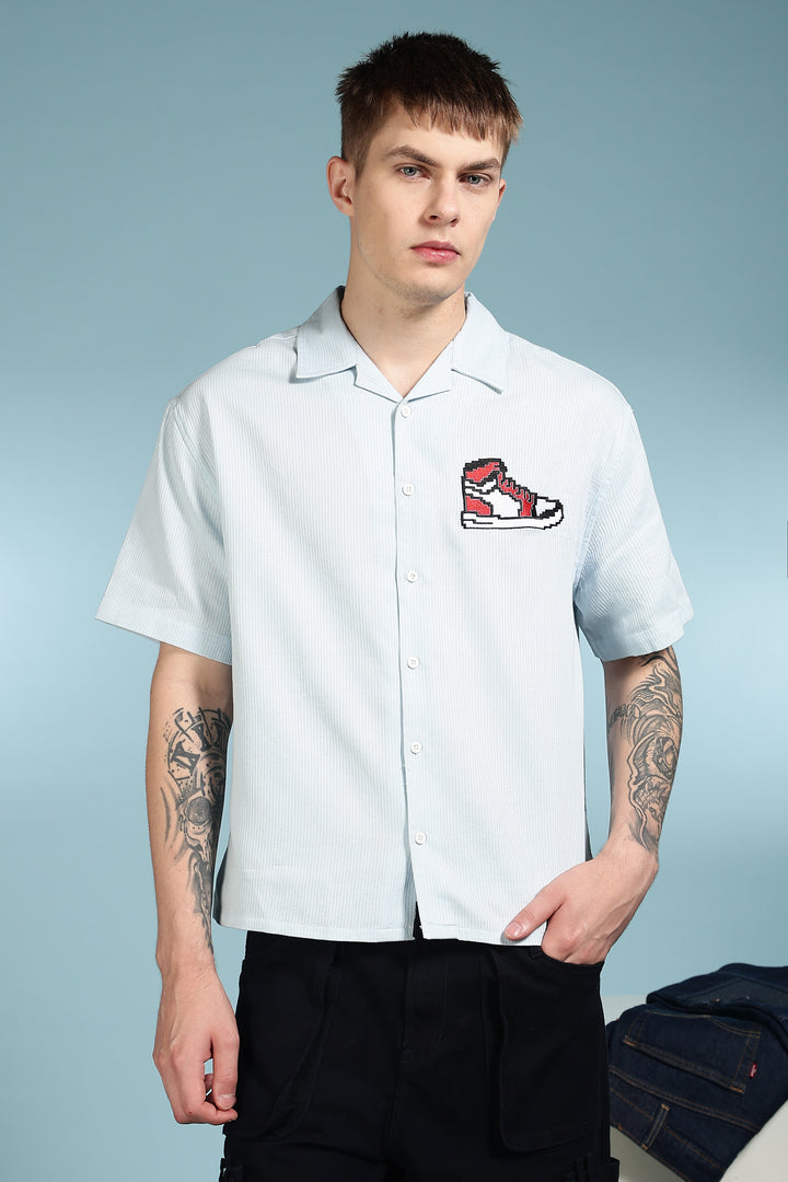 Trippy Shoes: Embroidery Boxy Fit Shirt