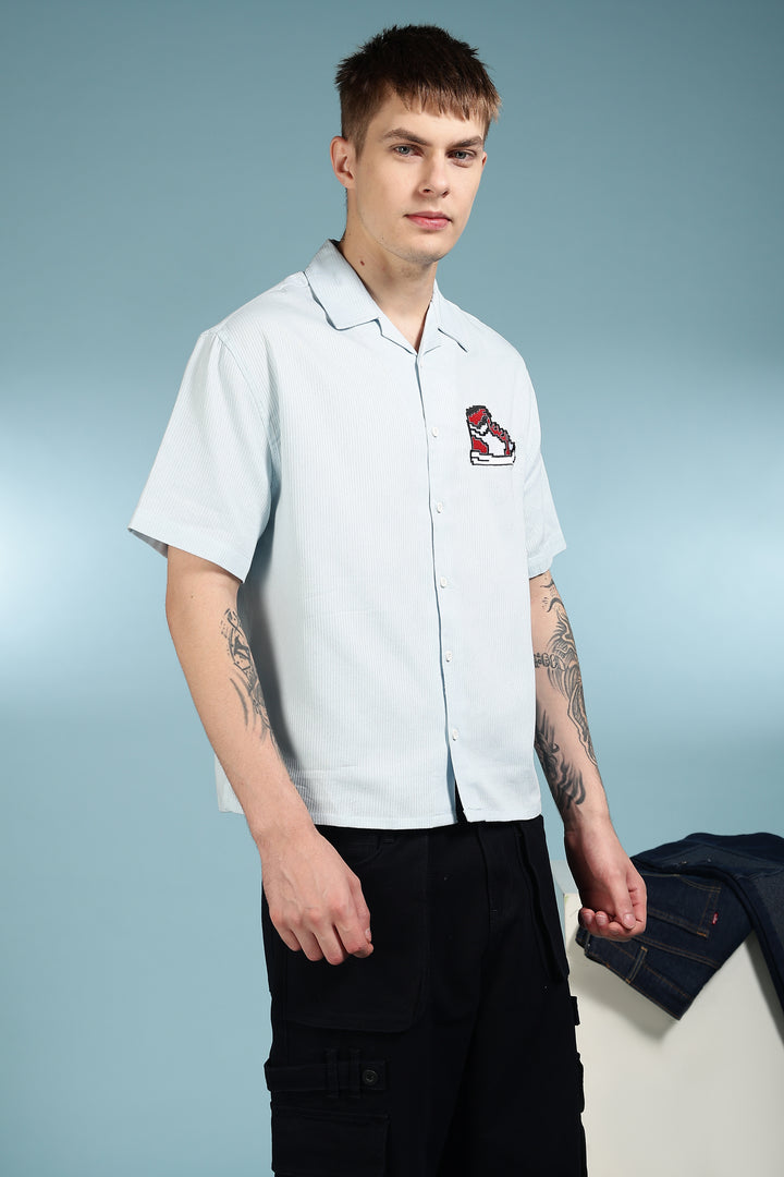 Trippy Shoes: Embroidery Boxy Fit Shirt