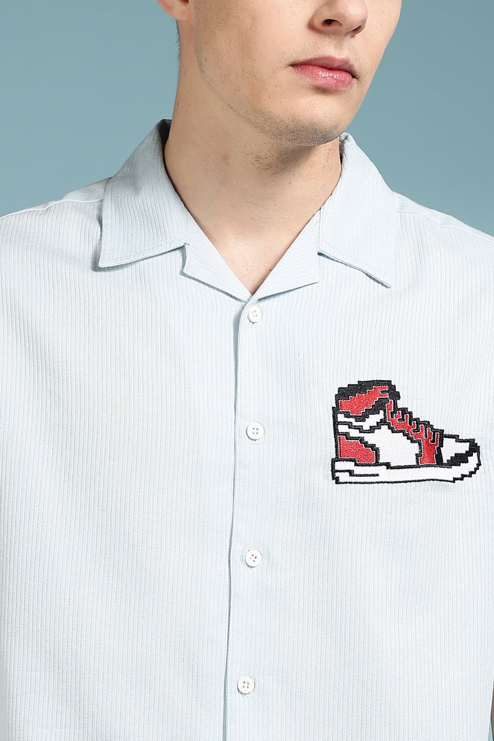 Trippy Shoes: Embroidery Boxy Fit Shirt