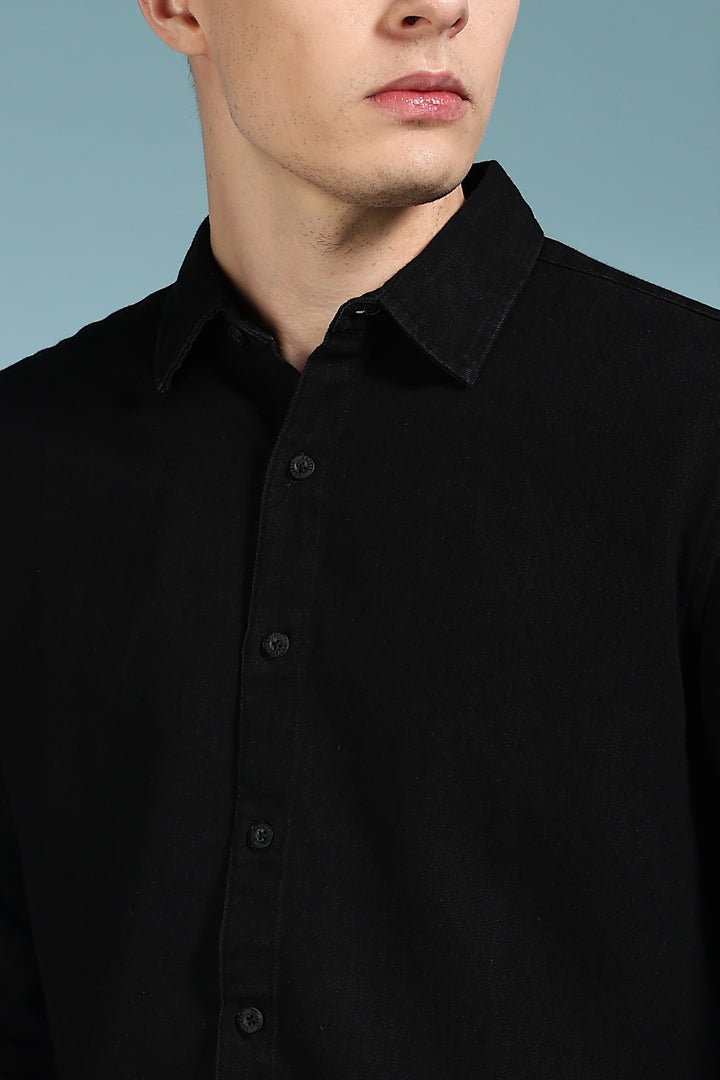 Denims: Floral black shirt