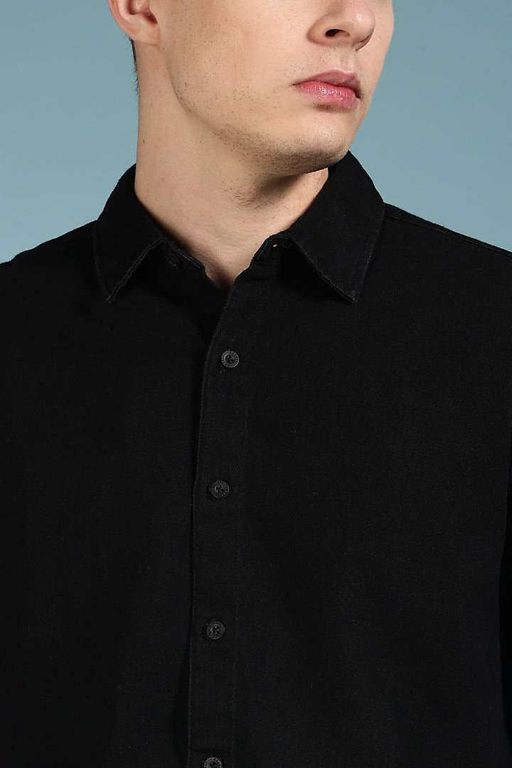 Denims: Floral black shirt