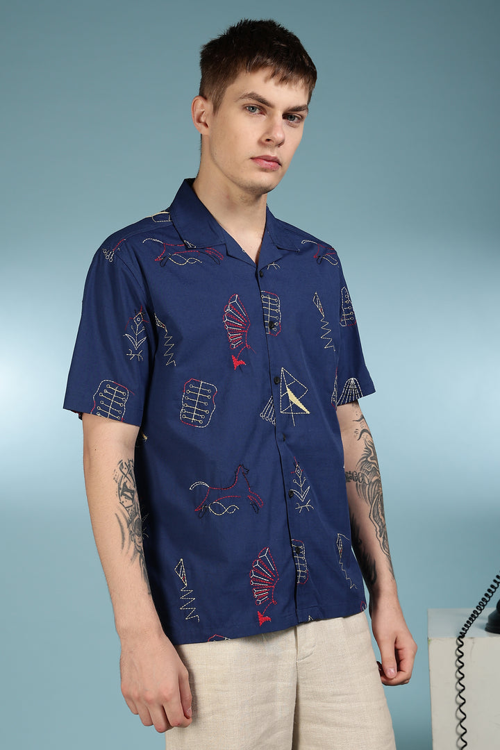 Fine Art Embroidery Cuban Shirt