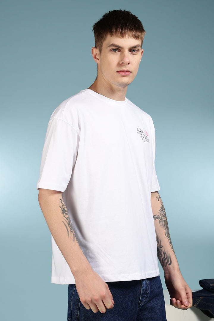 Game of Dice: White Oversized T-shirt