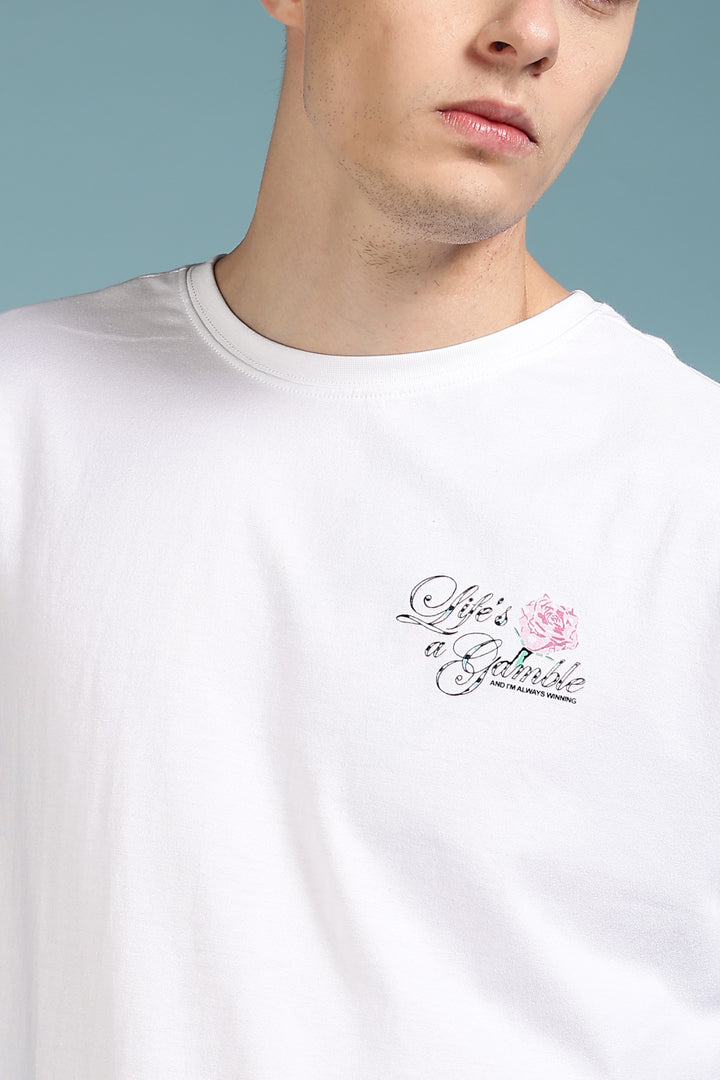 Game of Dice: White Oversized T-shirt
