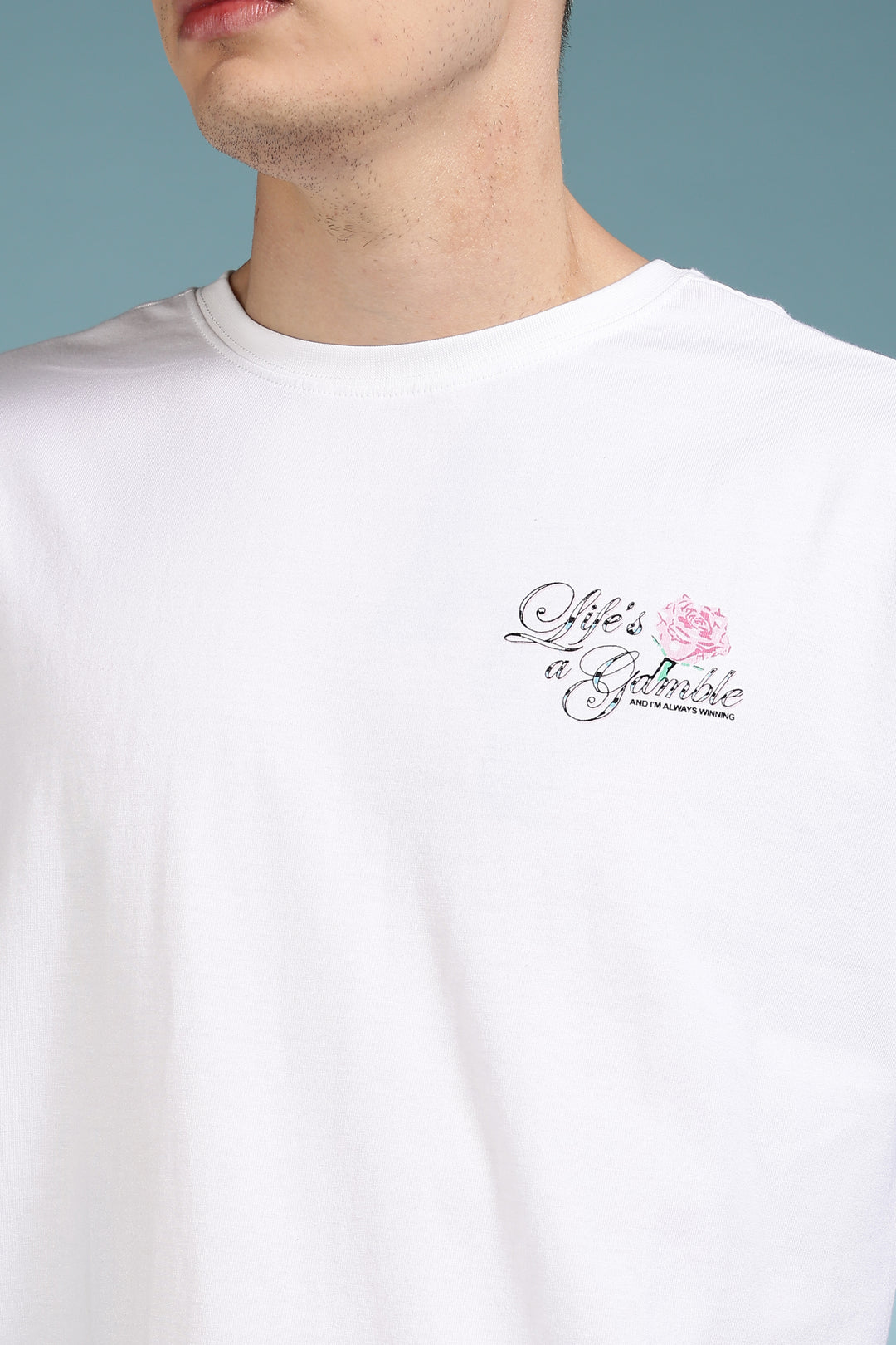 Game of Dice: White Oversized T-shirt