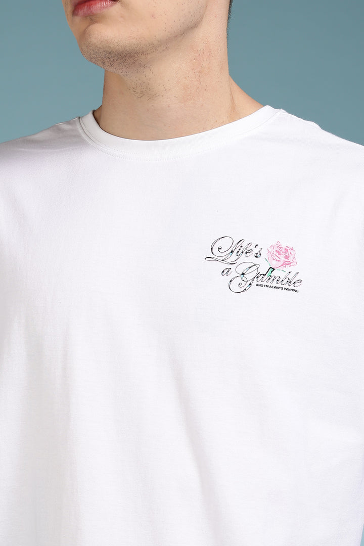 Game of Dice: White Oversized T-shirt