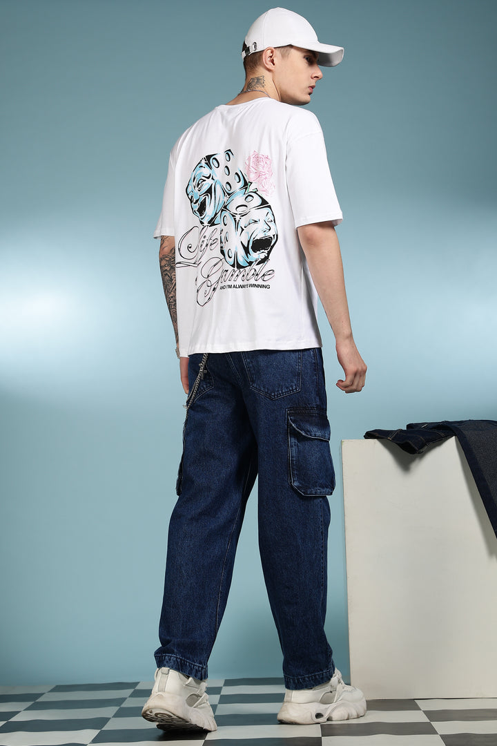 Game of Dice: White Oversized T-shirt