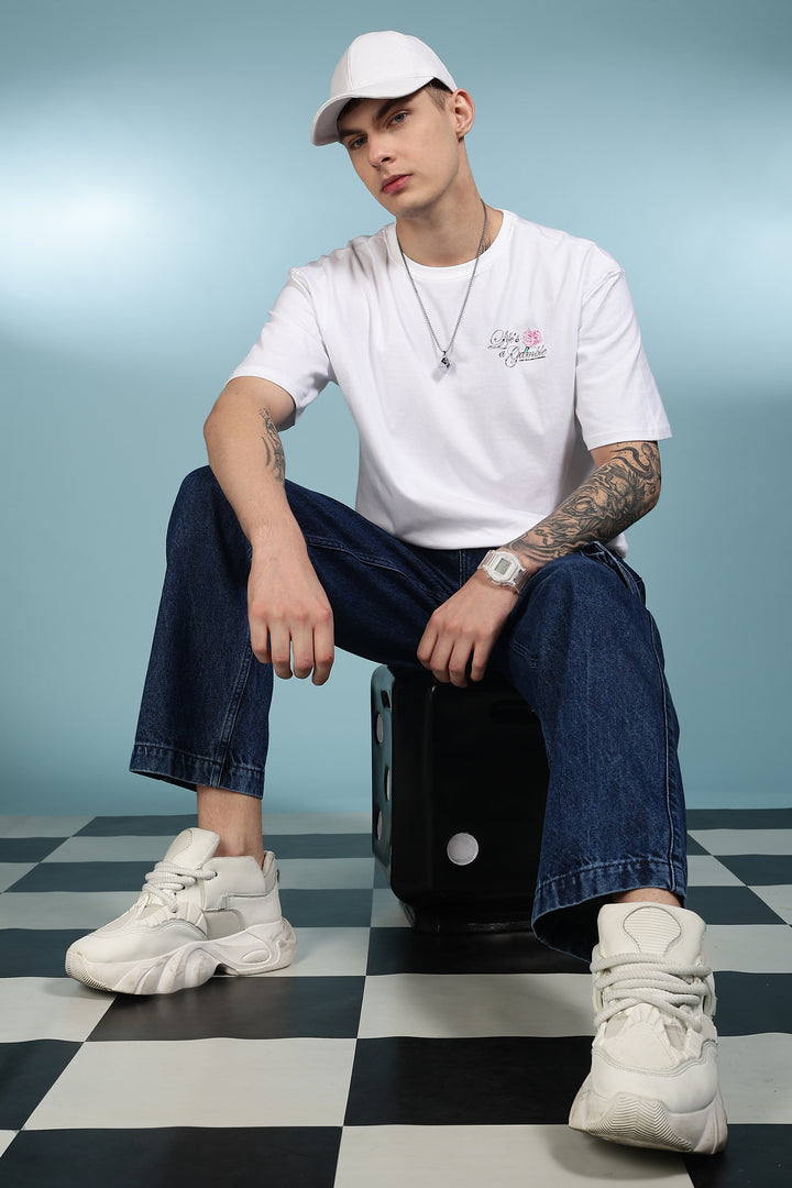 Game of Dice: White Oversized T-shirt
