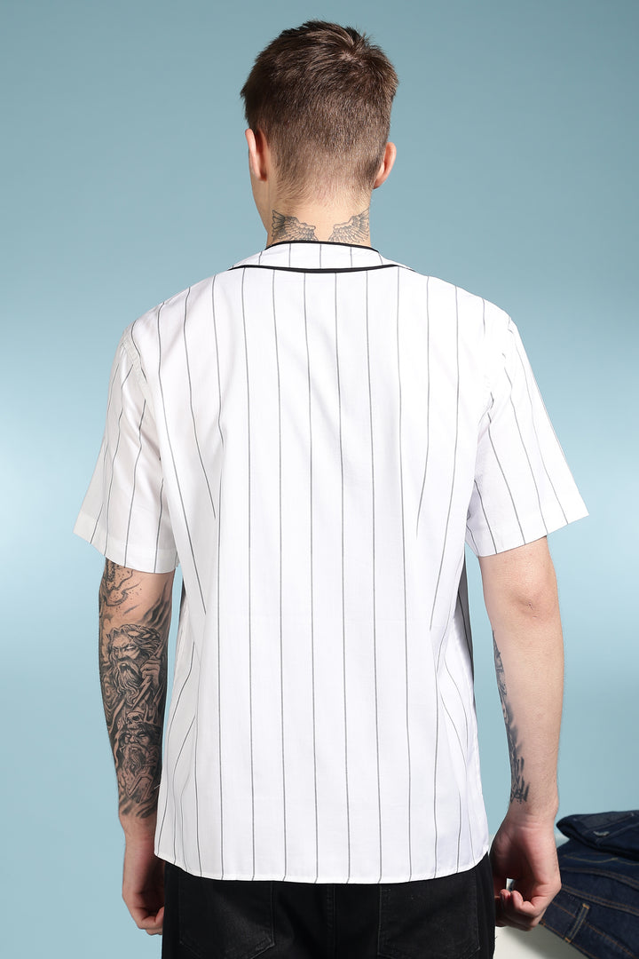 Baseball: White Stripes Shirt