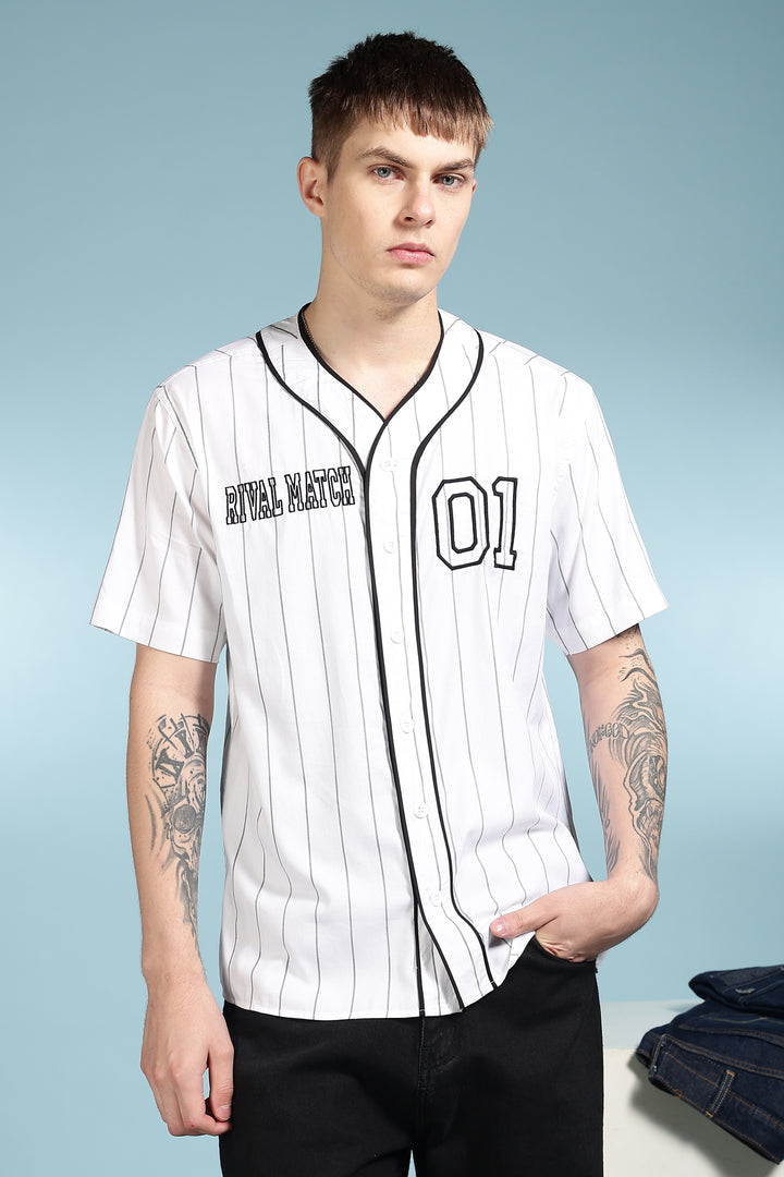 Baseball: White Stripes Shirt