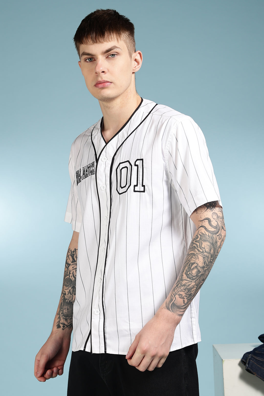 Baseball: White Stripes Shirt