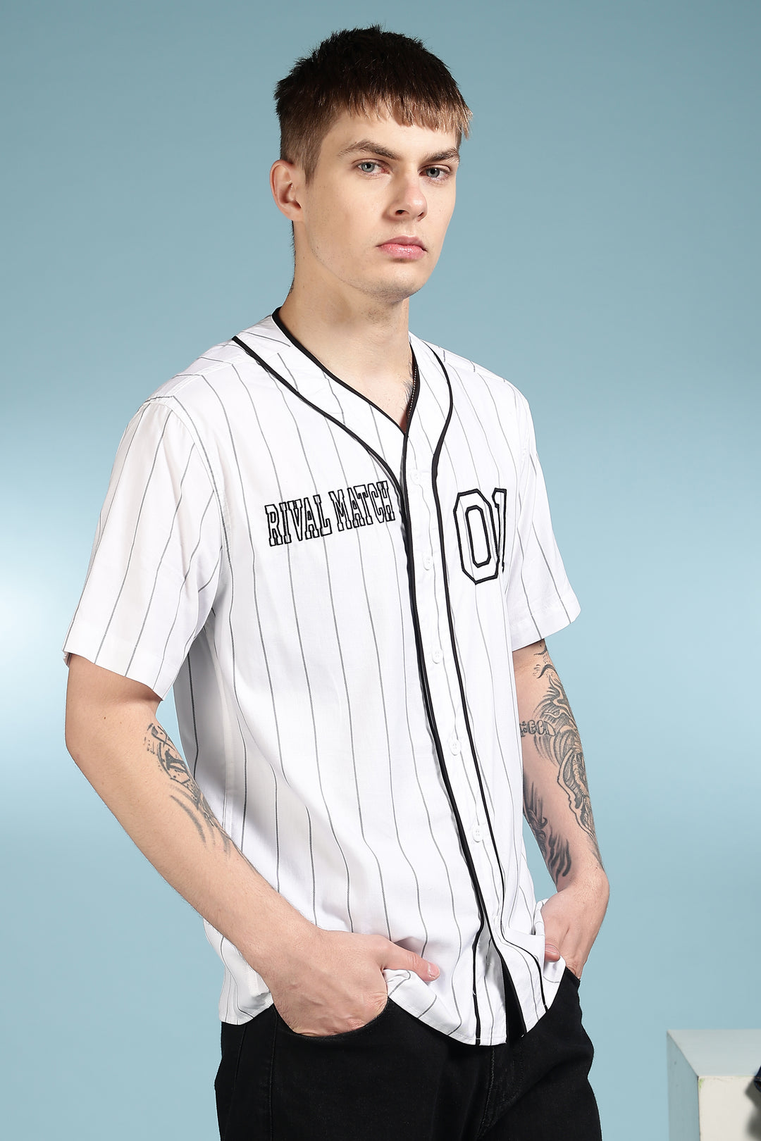 Baseball: White Stripes Shirt