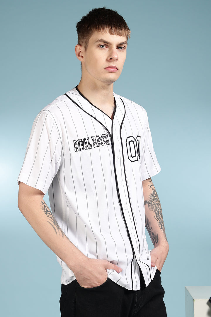 Baseball: White Stripes Shirt