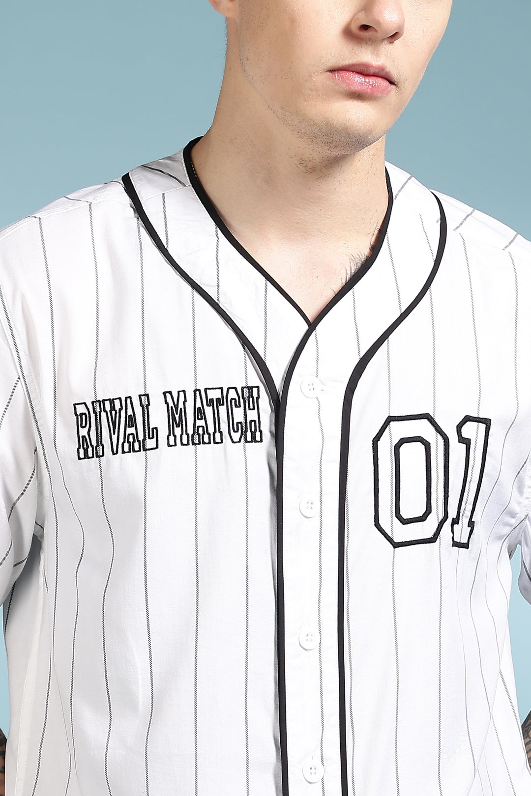 Baseball: White Stripes Shirt