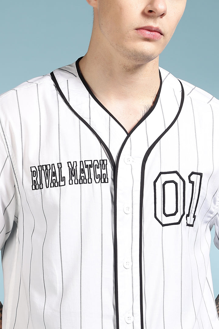 Baseball: White Stripes Shirt