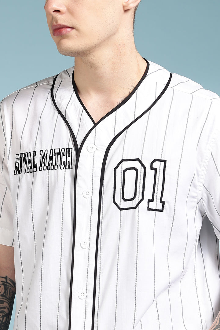 Baseball: White Stripes Shirt