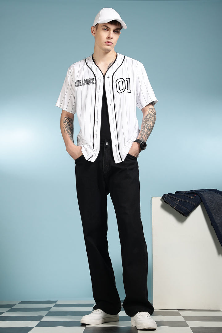 Baseball: White Stripes Shirt