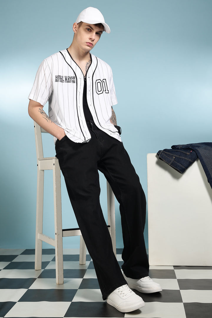 Baseball: White Stripes Shirt