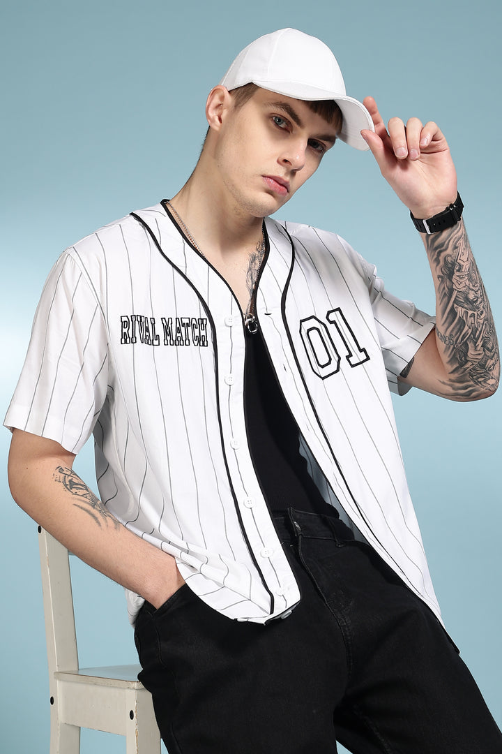 Baseball: White Stripes Shirt
