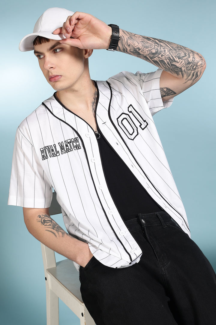 Baseball: White Stripes Shirt