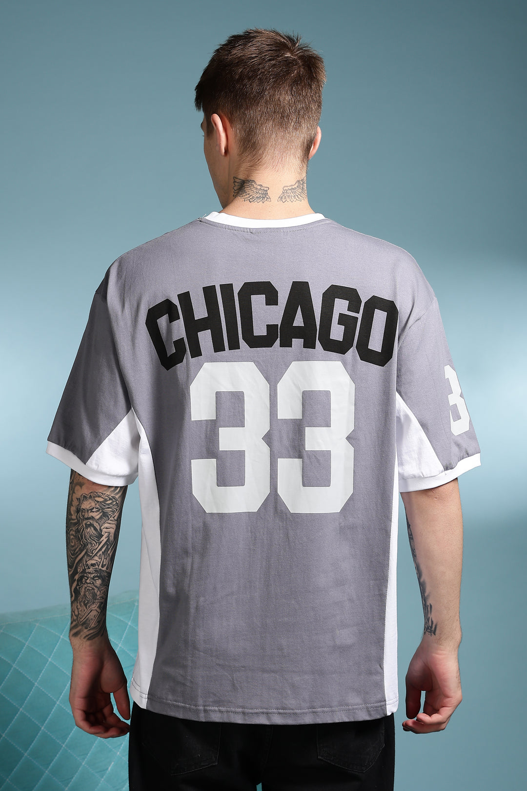 Chicago: Light Grey Oversized T-shirt