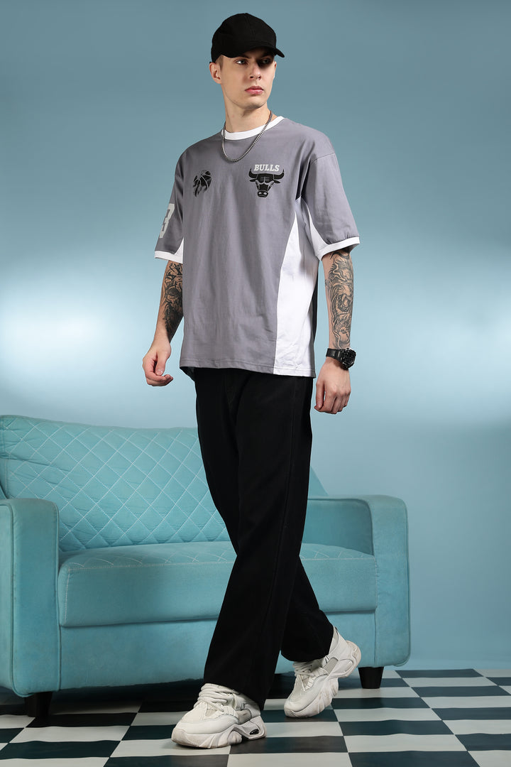 Chicago: Light Grey Oversized T-shirt