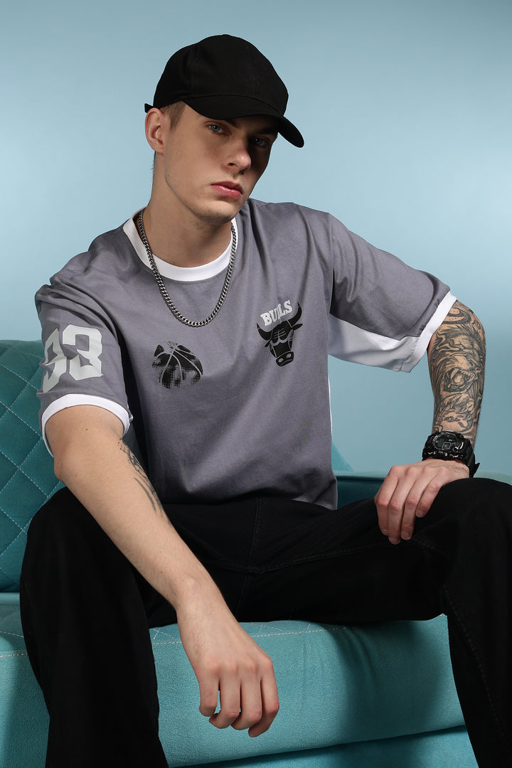 Chicago: Light Grey Oversized T-shirt