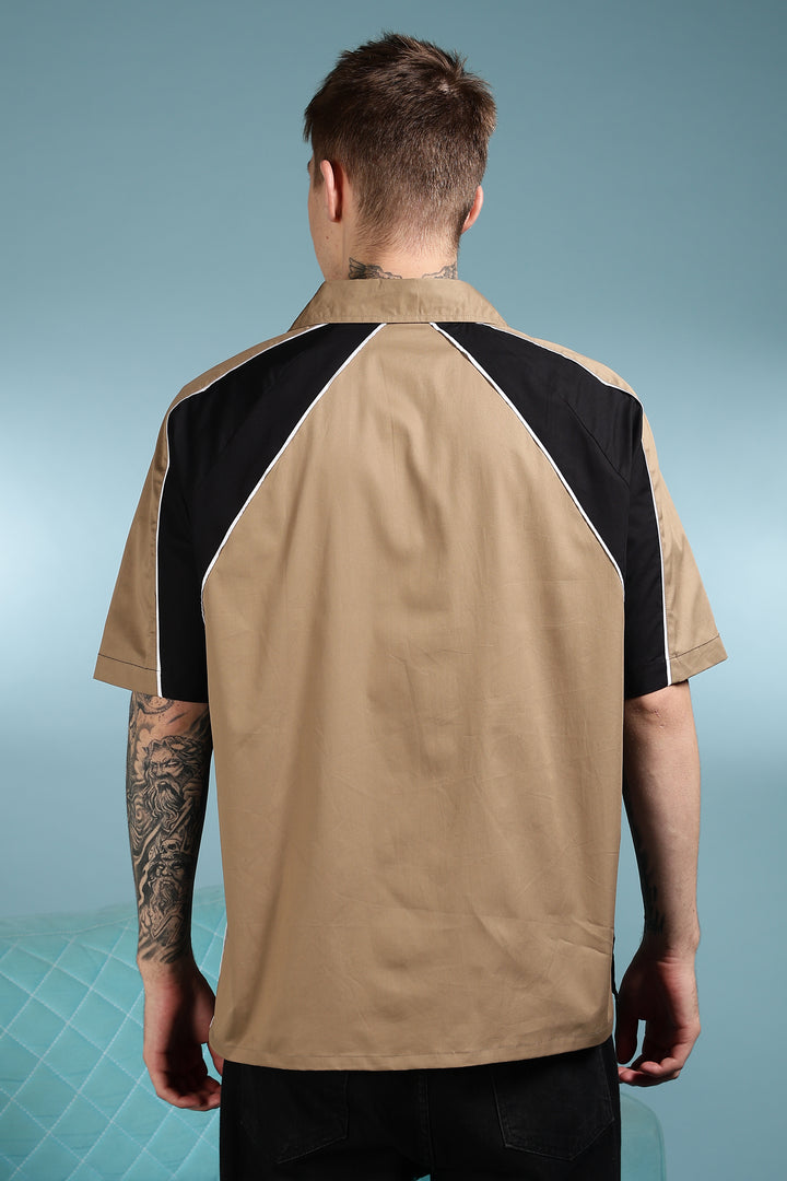 Motor-Sport : Oversized Beige Shirt