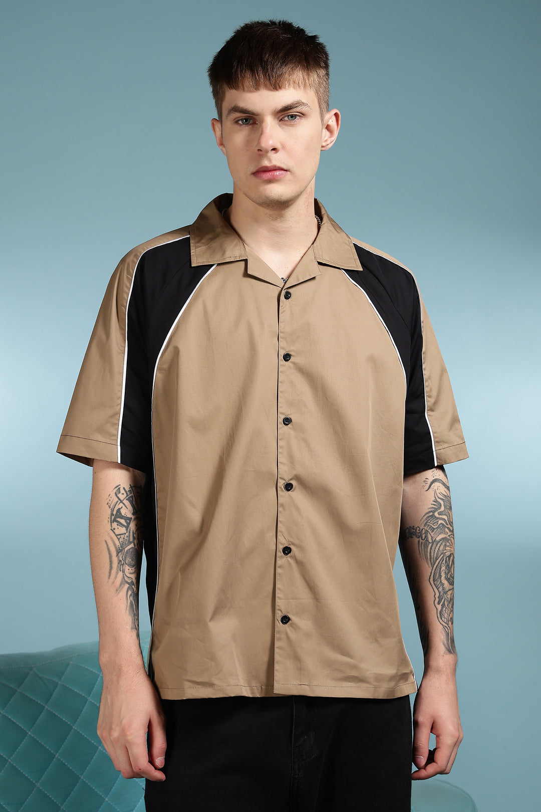 Motor-Sport : Oversized Beige Shirt
