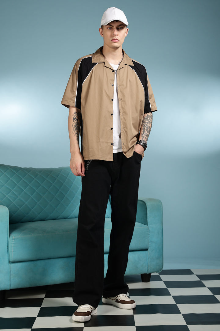 Motor-Sport : Oversized Beige Shirt