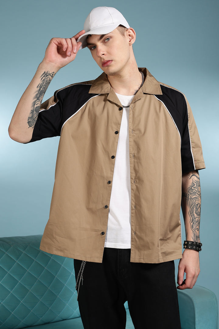 Motor-Sport : Oversized Beige Shirt