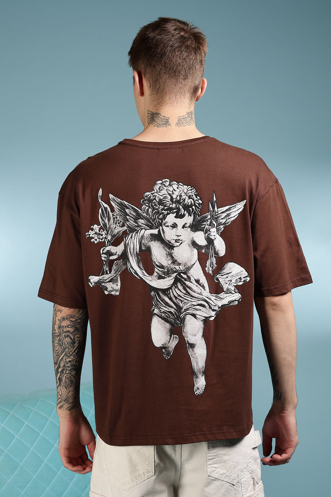Greek Angel: Brown Oversized T-shirt