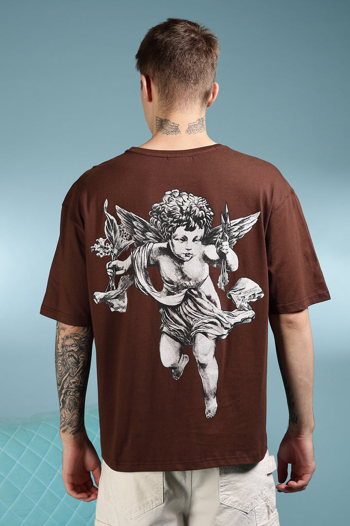 Greek Angel: Brown Oversized T-shirt