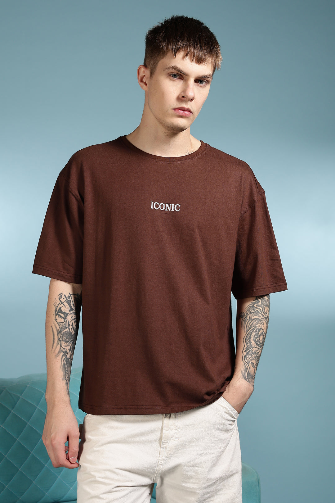 Greek Angel: Brown Oversized T-shirt