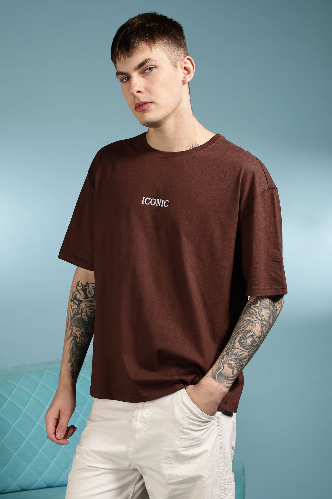 Greek Angel: Brown Oversized T-shirt