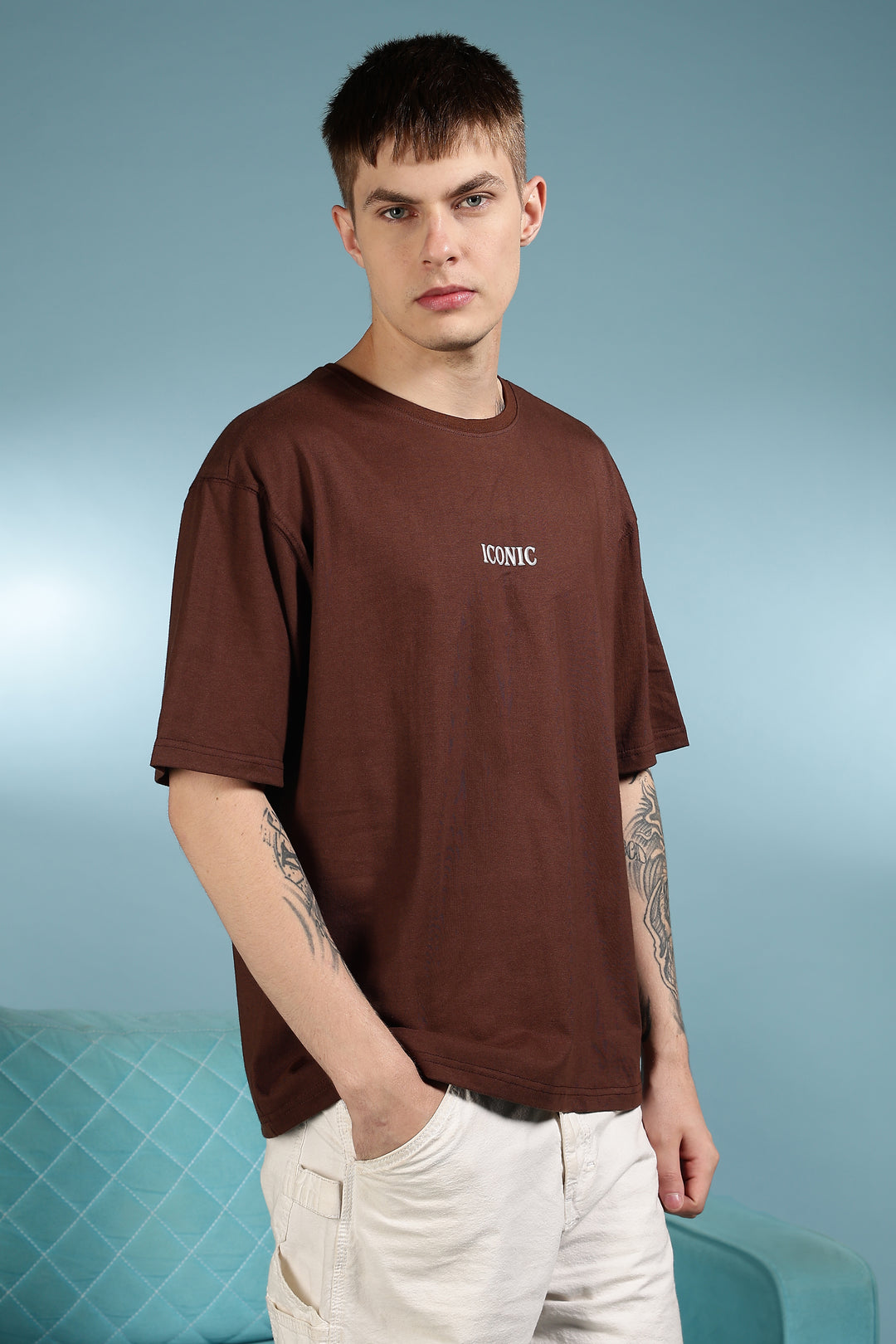 Greek Angel: Brown Oversized T-shirt