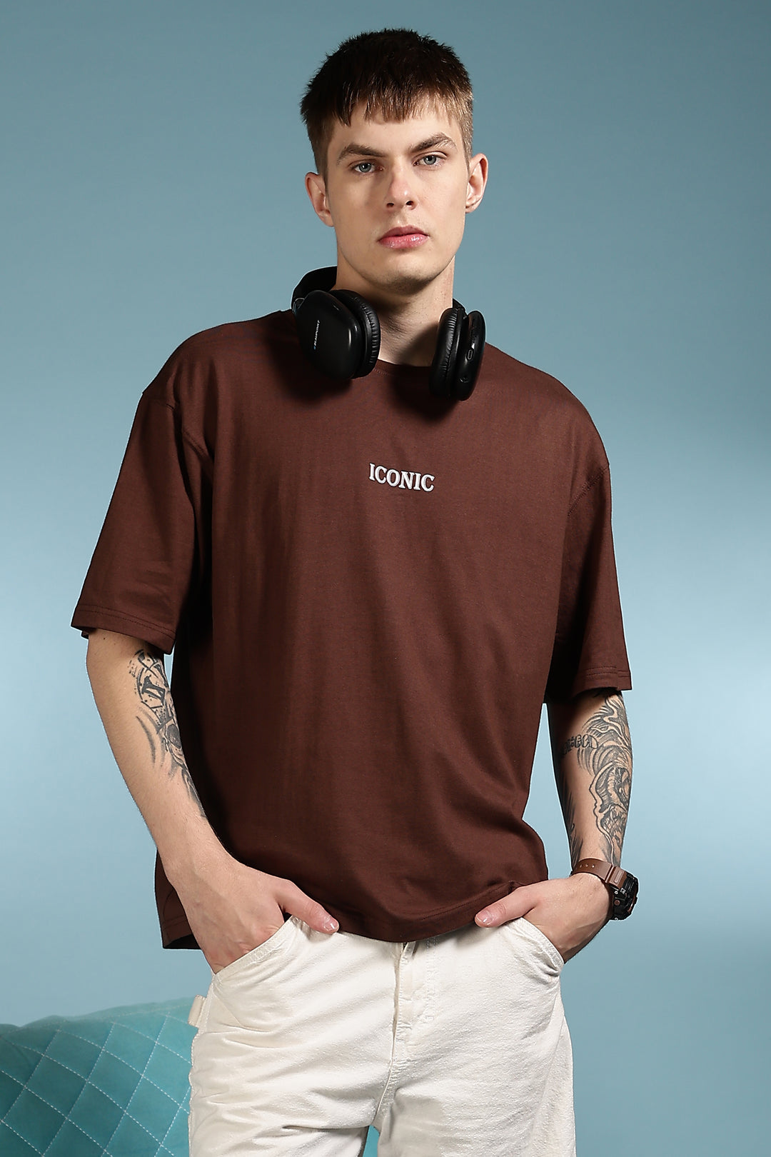 Greek Angel: Brown Oversized T-shirt