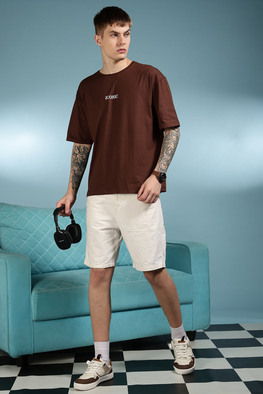 Greek Angel: Brown Oversized T-shirt