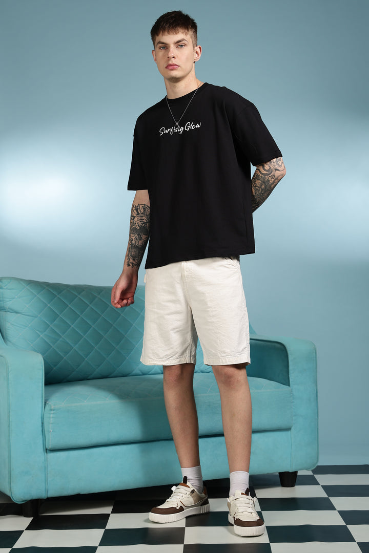 Surfing Glow: Black Oversized tshirt