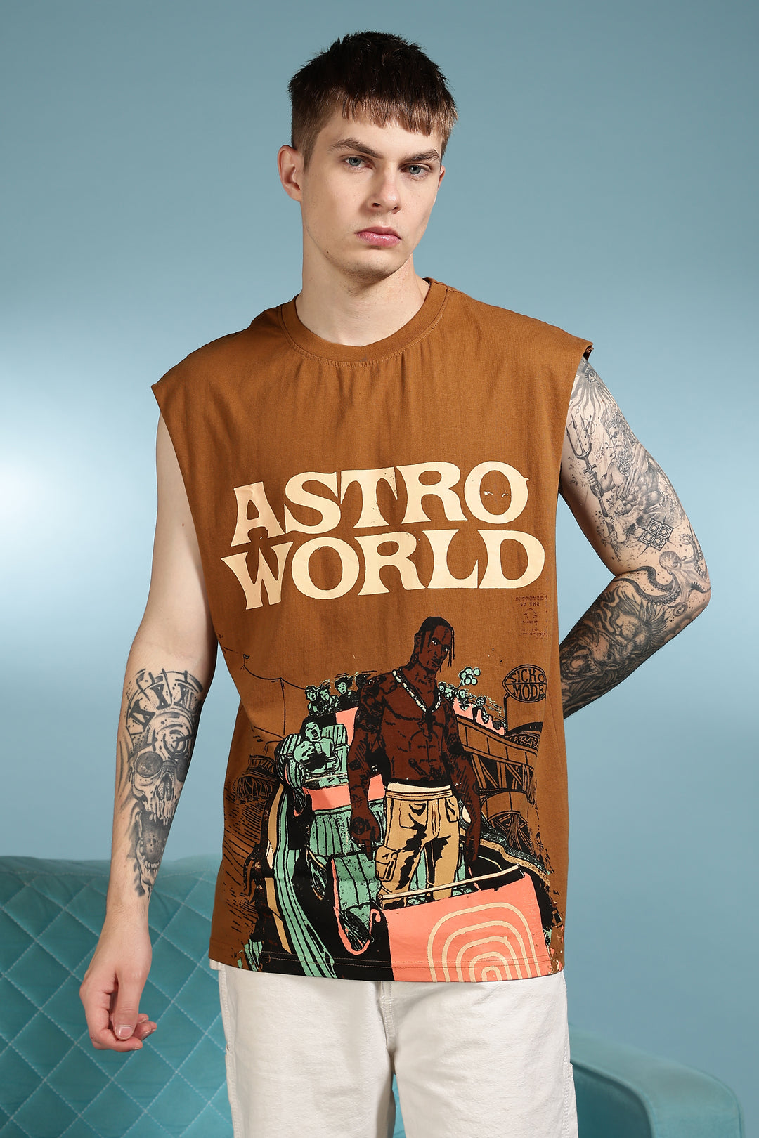 Astro World: Oversized Brown Tank