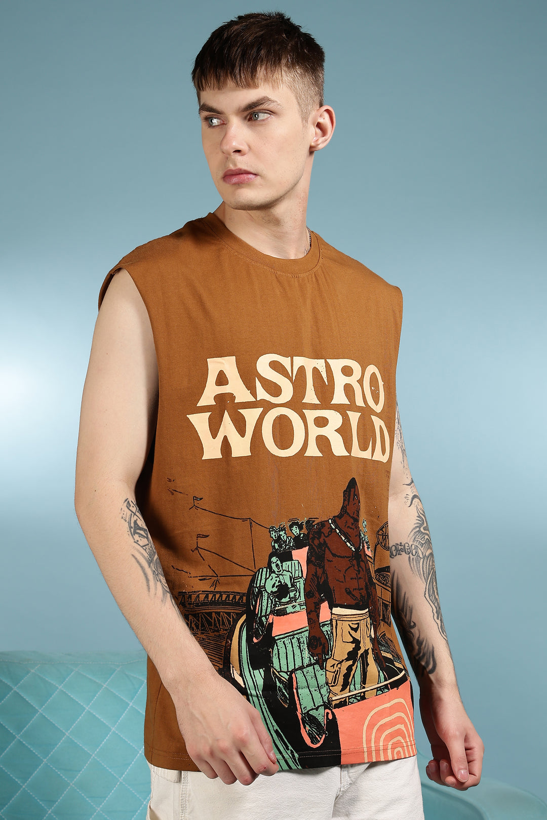 Astro World: Oversized Brown Tank