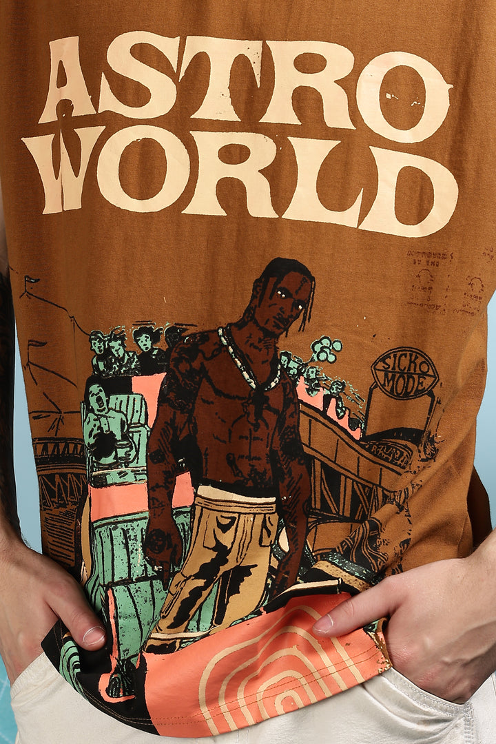 Astro World: Oversized Brown Tank