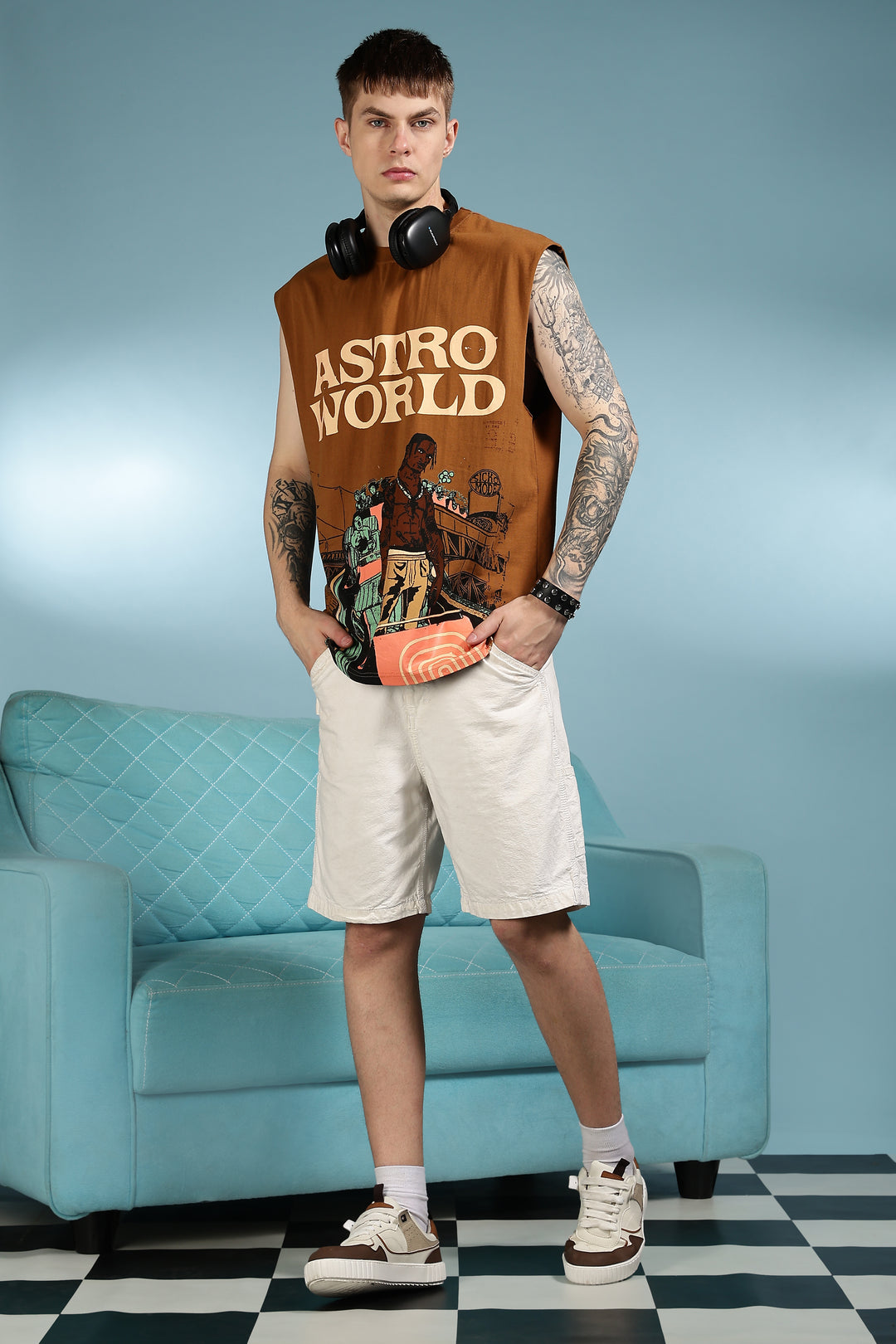 Astro World: Oversized Brown Tank