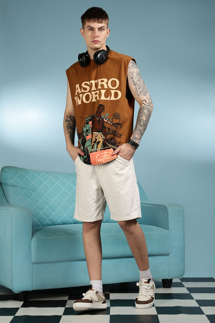 Astro World: Oversized Brown Tank