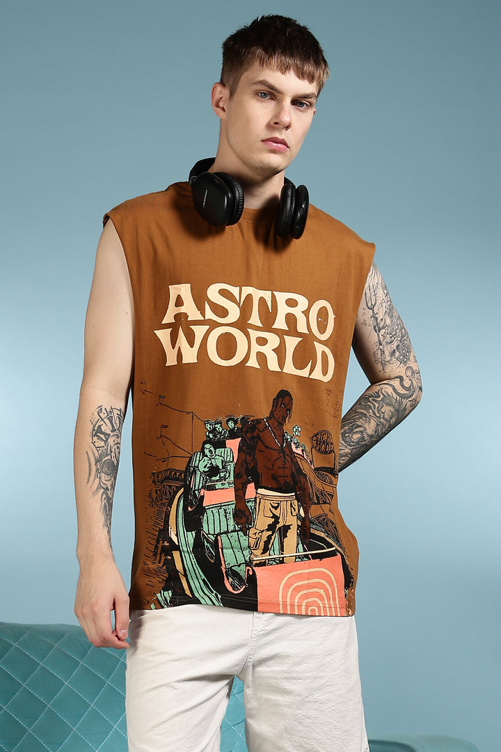 Astro World: Oversized Brown Tank
