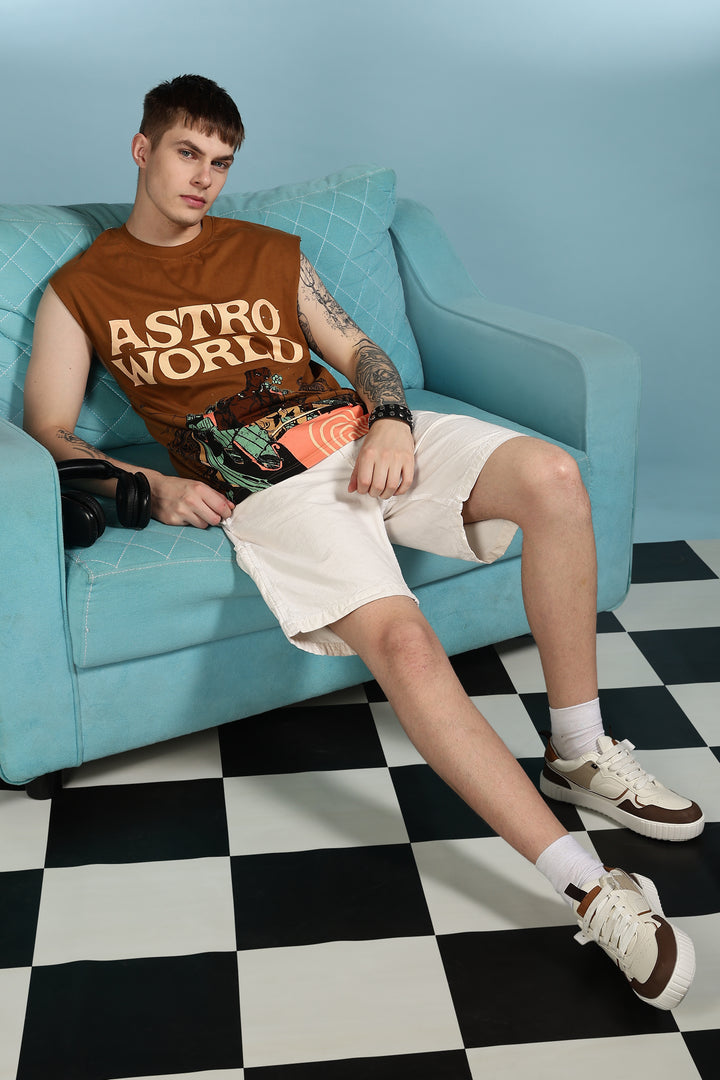 Astro World: Oversized Brown Tank
