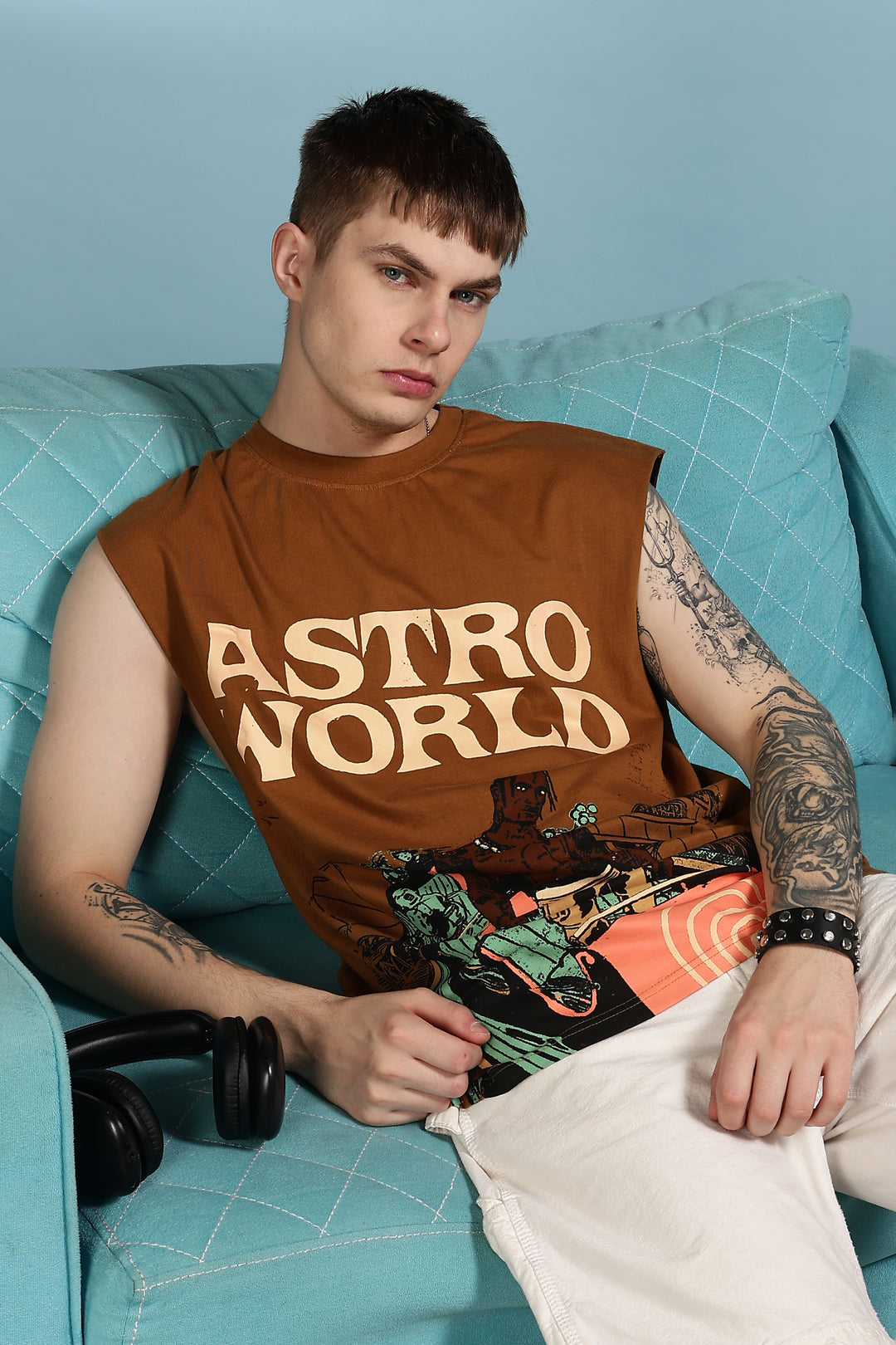 Astro World: Oversized Brown Tank